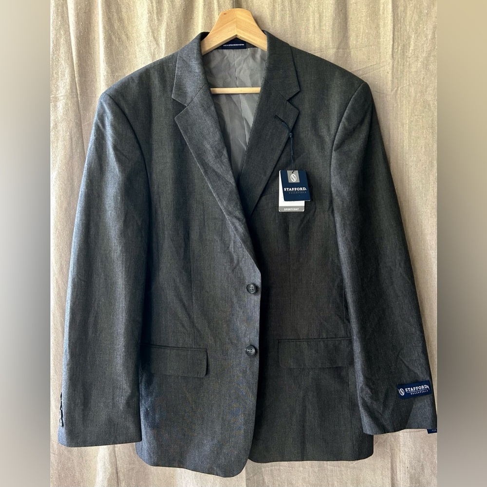 Mens Stafford Classic Fit Sport Coat 2 Button | Gray | 40R